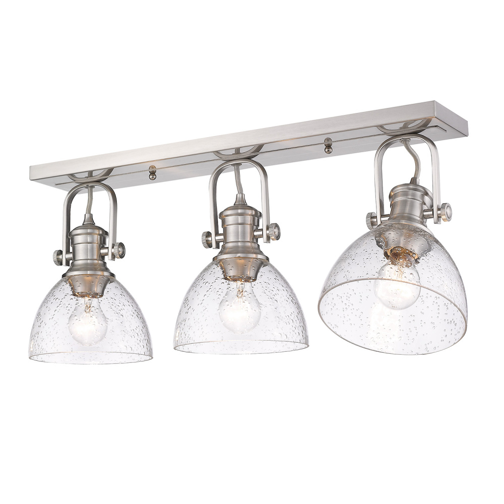 Yep by Golden Lighting Hines 3-light Semi-Flush Mount in Pewter
